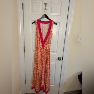 Lands End dress medium tall pink orange